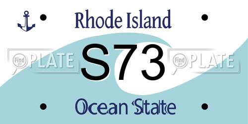 S73 Rhode Island License Plate