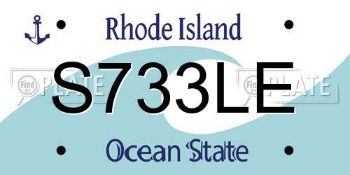 S733LE Rhode Island License Plate