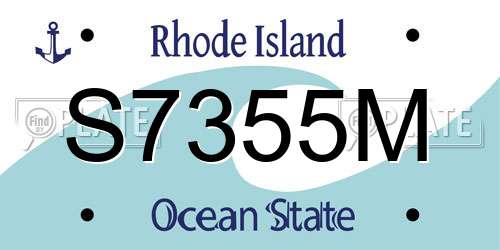 S7355M Rhode Island License Plate