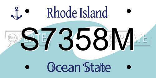 S7358M Rhode Island License Plate