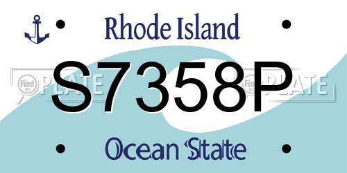 S7358P Rhode Island License Plate