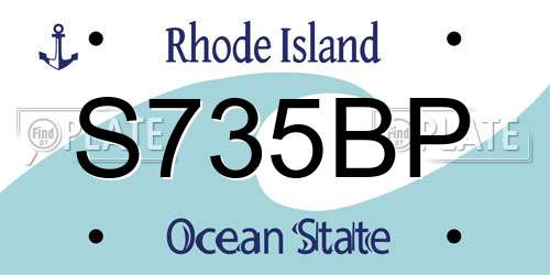 S735BP Rhode Island License Plate