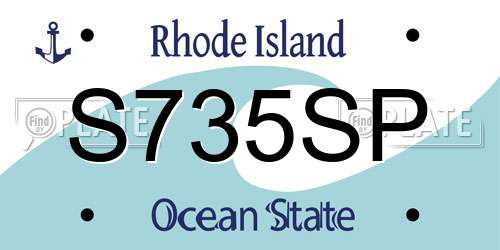 S735SP Rhode Island License Plate