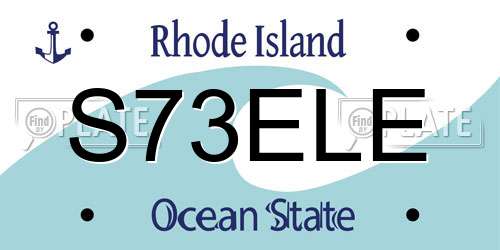 S73ELE Rhode Island License Plate