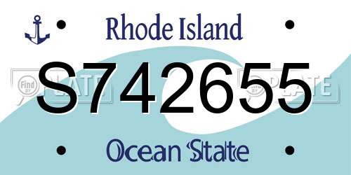 S742655 Rhode Island License Plate