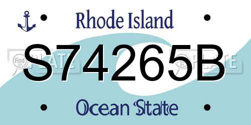 S74265B Rhode Island License Plate