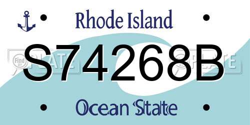 S74268B Rhode Island License Plate