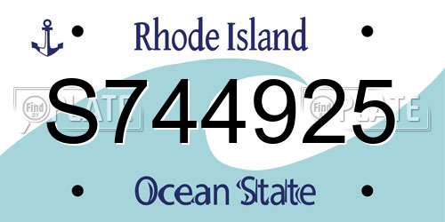 S744925 Rhode Island License Plate