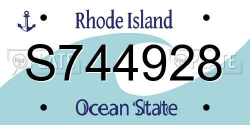 S744928 Rhode Island License Plate