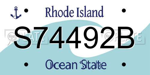 S74492B Rhode Island License Plate