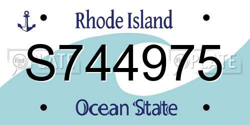 S744975 Rhode Island License Plate