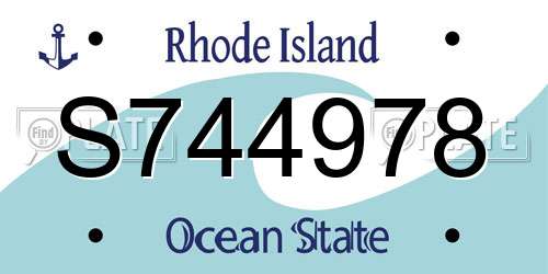 S744978 Rhode Island License Plate