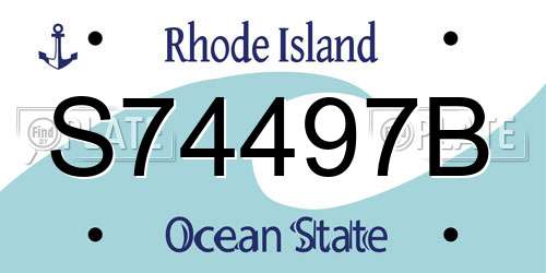 S74497B Rhode Island License Plate