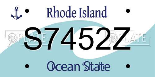 S7452Z Rhode Island License Plate