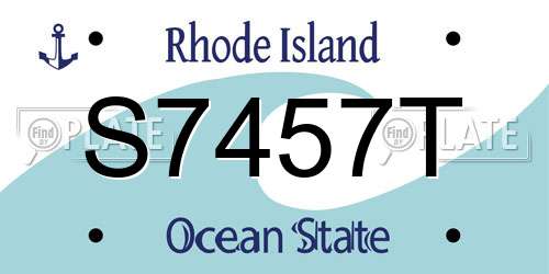S7457T Rhode Island License Plate