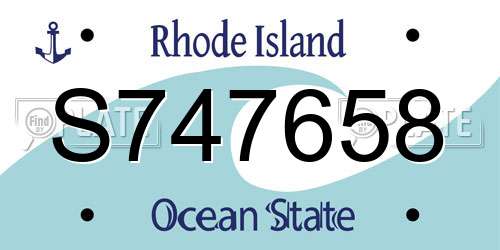 S747658 Rhode Island License Plate