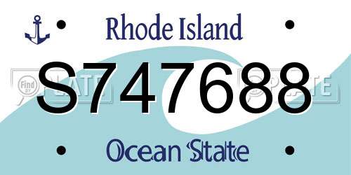 S747688 Rhode Island License Plate