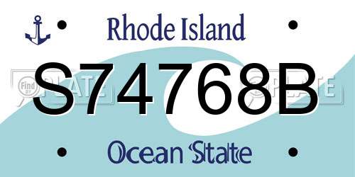 S74768B Rhode Island License Plate