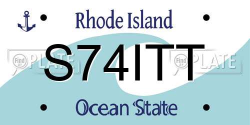 S74ITT Rhode Island License Plate
