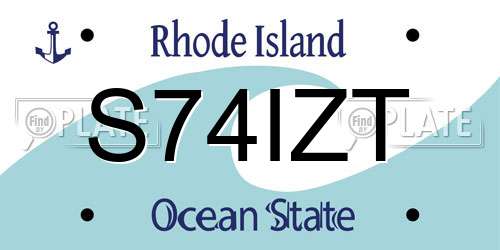S74IZT Rhode Island License Plate