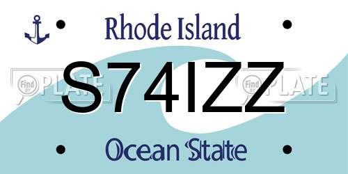 S74IZZ Rhode Island License Plate