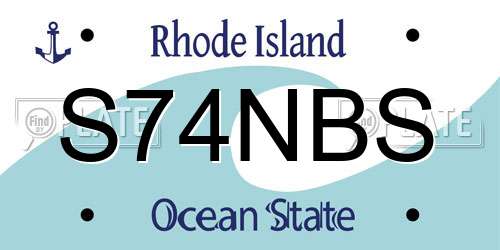 S74NBS Rhode Island License Plate