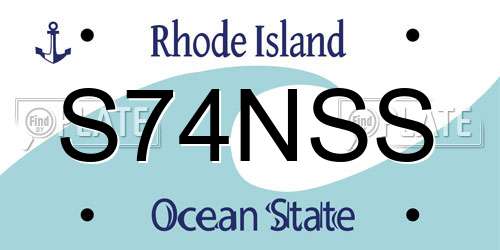 S74NSS Rhode Island License Plate
