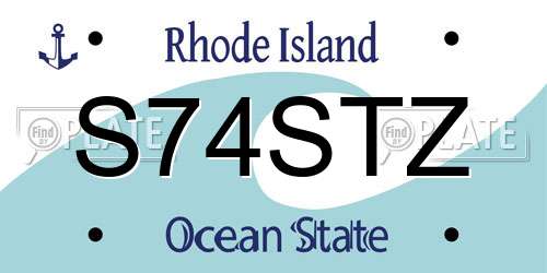 S74STZ Rhode Island License Plate