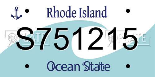 S751215 Rhode Island License Plate