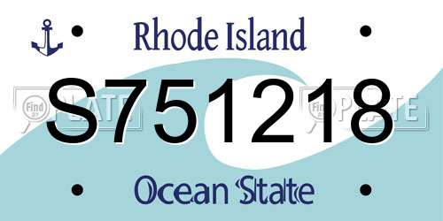S751218 Rhode Island License Plate