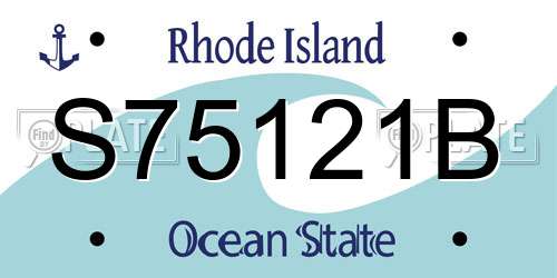S75121B Rhode Island License Plate