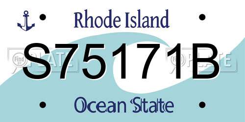 S75171B Rhode Island License Plate