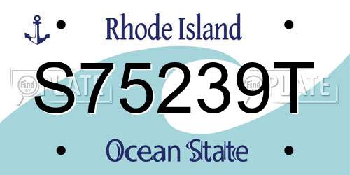 S75239T Rhode Island License Plate