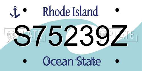 S75239Z Rhode Island License Plate