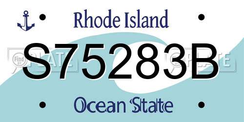 S75283B Rhode Island License Plate