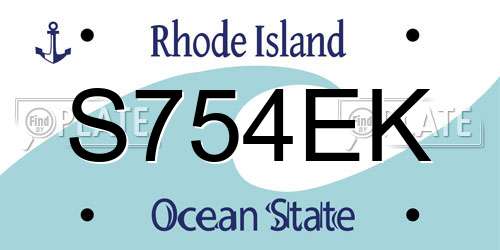 S754EK Rhode Island License Plate