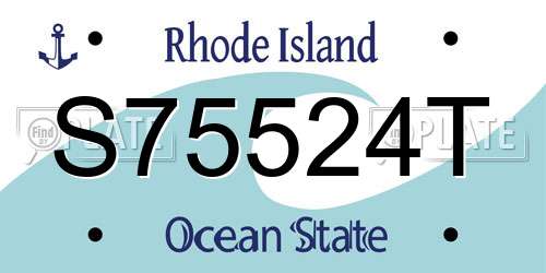 S75524T Rhode Island License Plate
