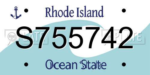 S755742 Rhode Island License Plate