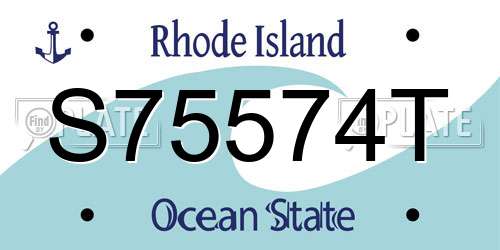 S75574T Rhode Island License Plate