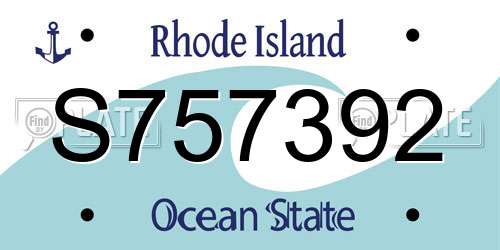 S757392 Rhode Island License Plate
