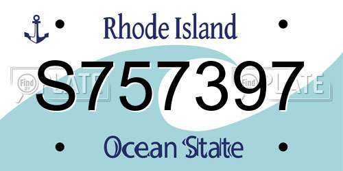 S757397 Rhode Island License Plate