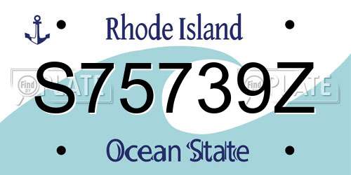 S75739Z Rhode Island License Plate