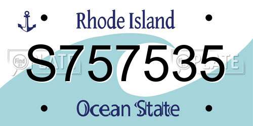 S757535 Rhode Island License Plate