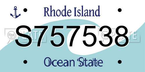 S757538 Rhode Island License Plate