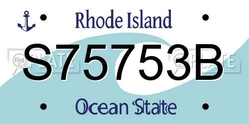 S75753B Rhode Island License Plate