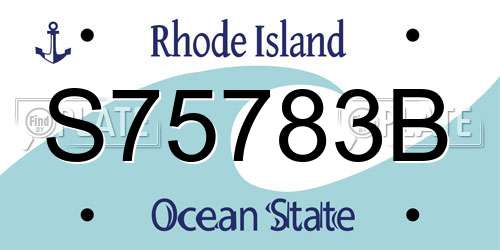 S75783B Rhode Island License Plate