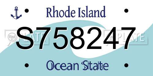 S758247 Rhode Island License Plate