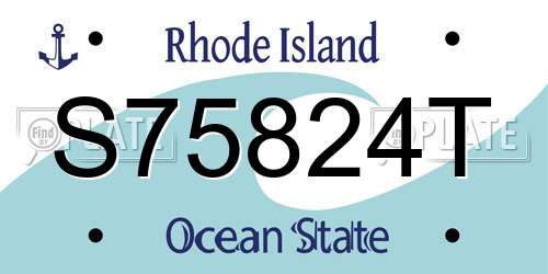 S75824T Rhode Island License Plate