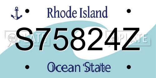 S75824Z Rhode Island License Plate