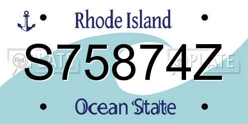 S75874Z Rhode Island License Plate